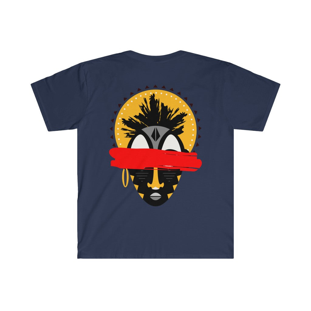 See No Evil Tribal African Mask Unisex Softstyle T-Shirt