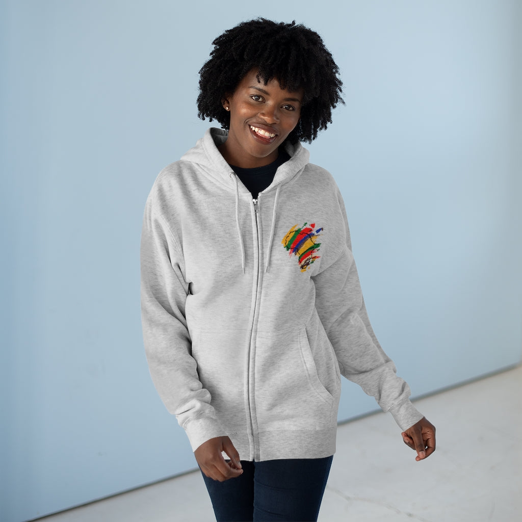 Tribal Color African Unisex Premium Full Zip Hoodie