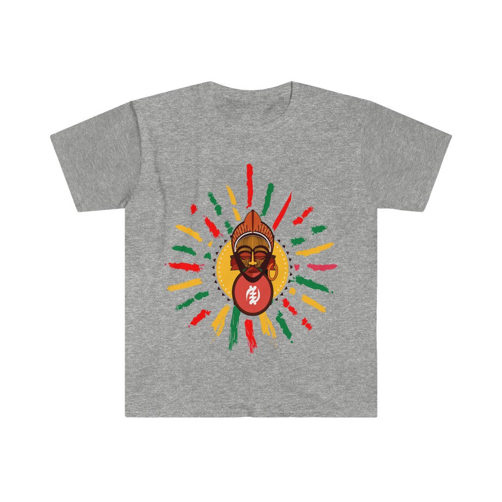 Sunny Tribal African Mask Unisex Softstyle T-Shirt