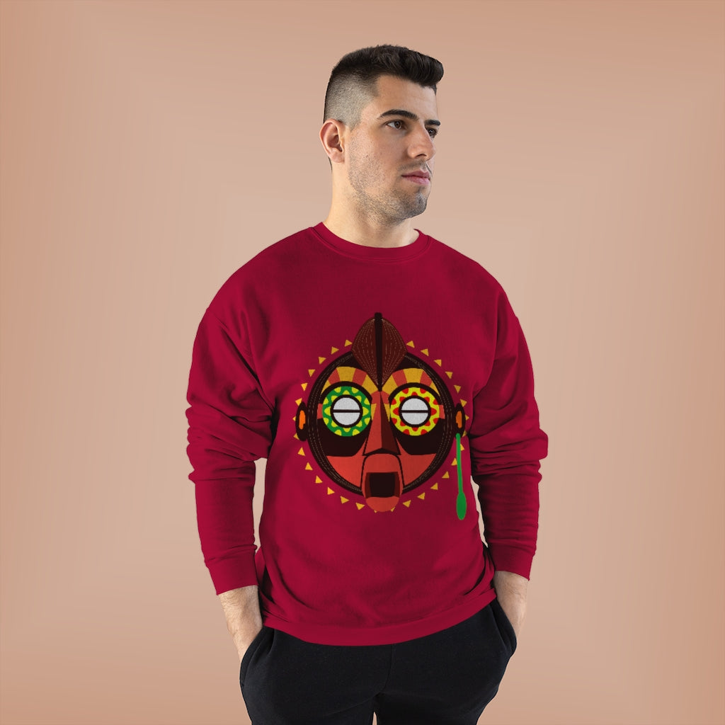 Tribal African Mask Unisex EcoSmart® Crewneck Sweatshirt