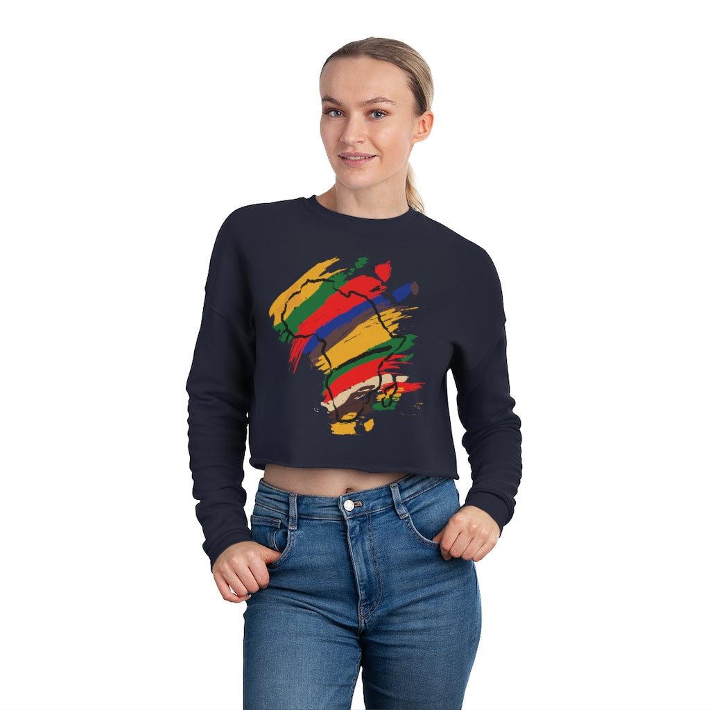 Tribal Color African Cropped Sweatshirt