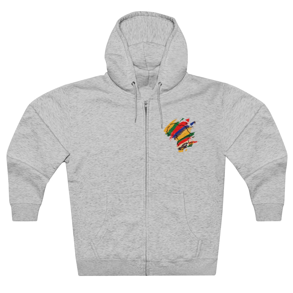 Tribal Color African Unisex Premium Full Zip Hoodie