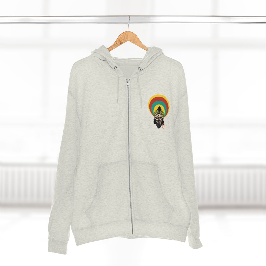 Tribal African Mask Unisex Premium Full Zip Hoodie