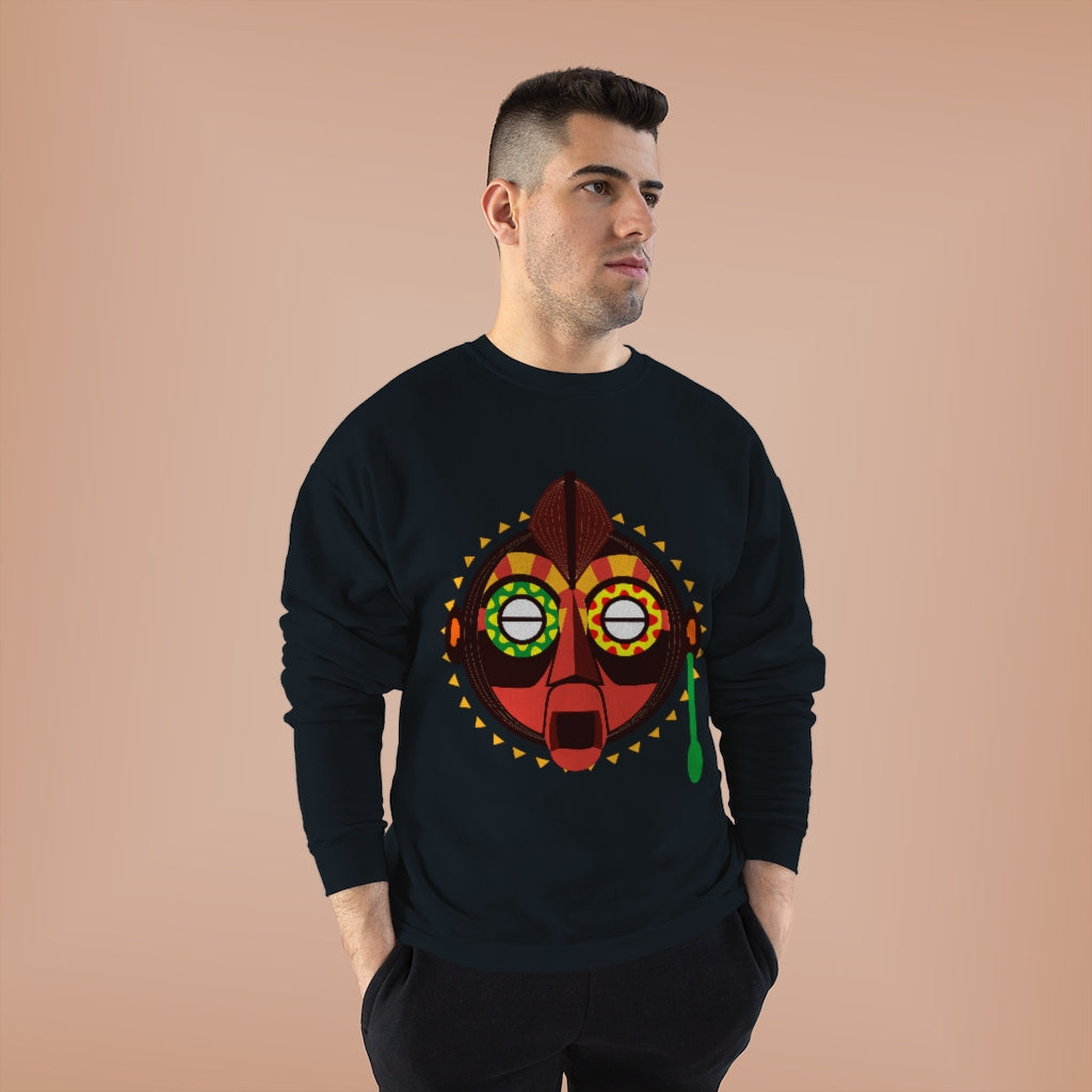 Tribal African Mask Unisex EcoSmart® Crewneck Sweatshirt