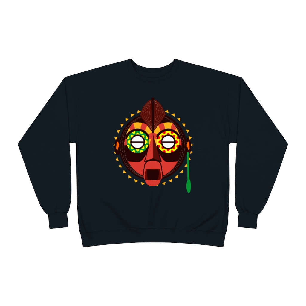 Tribal African Mask Unisex EcoSmart® Crewneck Sweatshirt