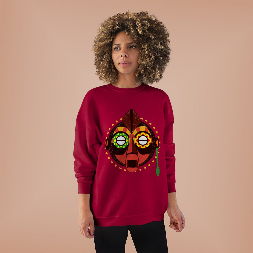 Tribal African Mask Unisex EcoSmart® Crewneck Sweatshirt