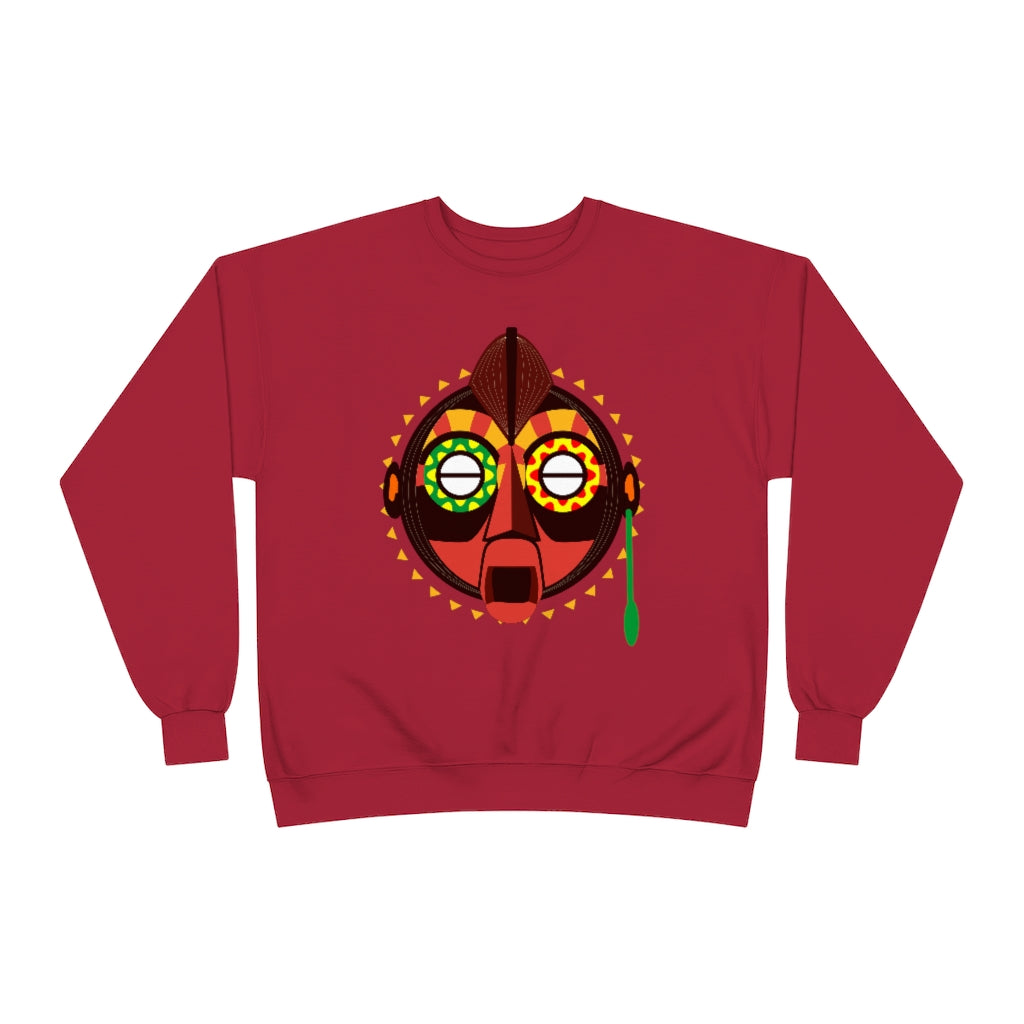 Tribal African Mask Unisex EcoSmart® Crewneck Sweatshirt