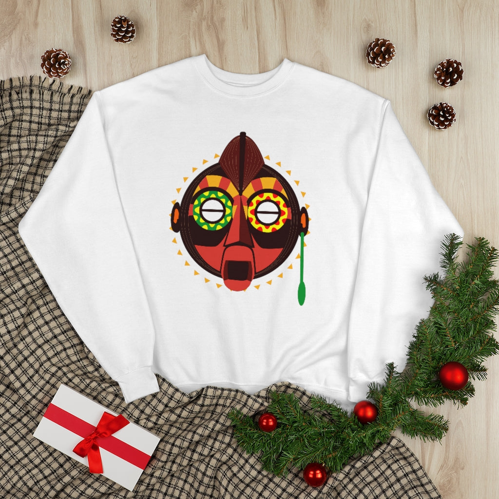 Tribal African Mask Unisex EcoSmart® Crewneck Sweatshirt