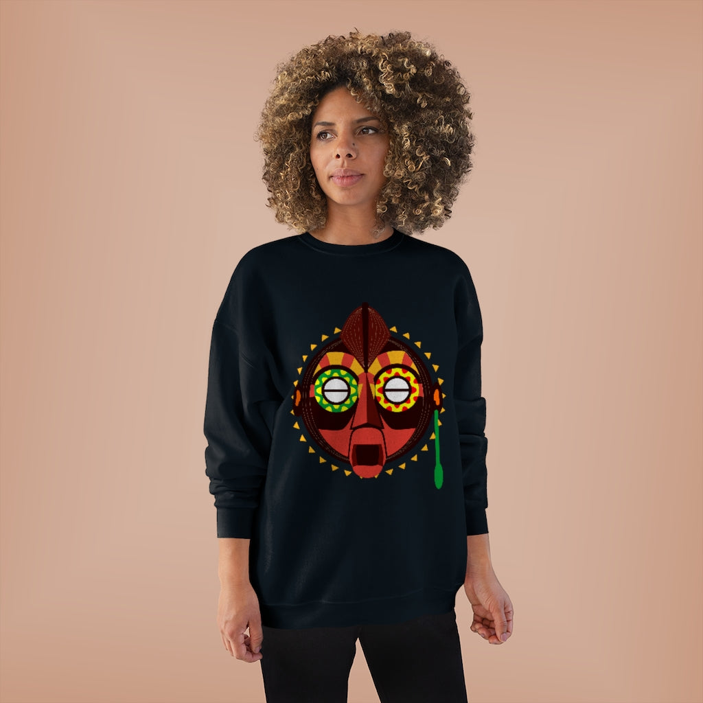 Tribal African Mask Unisex EcoSmart® Crewneck Sweatshirt