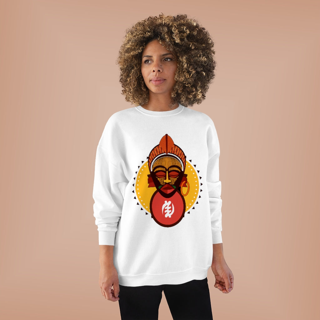 Tribal African Mask Unisex EcoSmart® Crewneck Sweatshirt