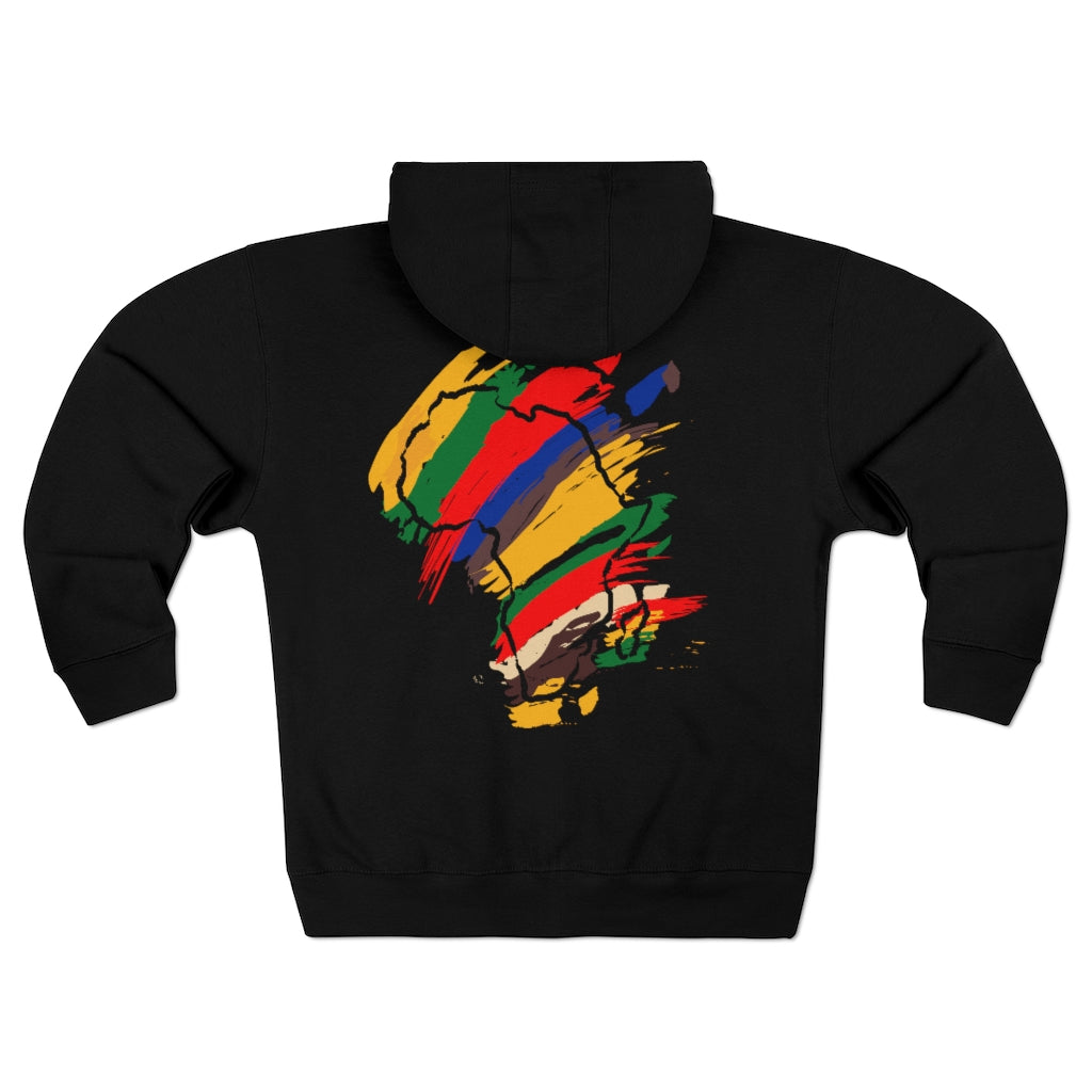 Tribal Color African Unisex Premium Full Zip Hoodie