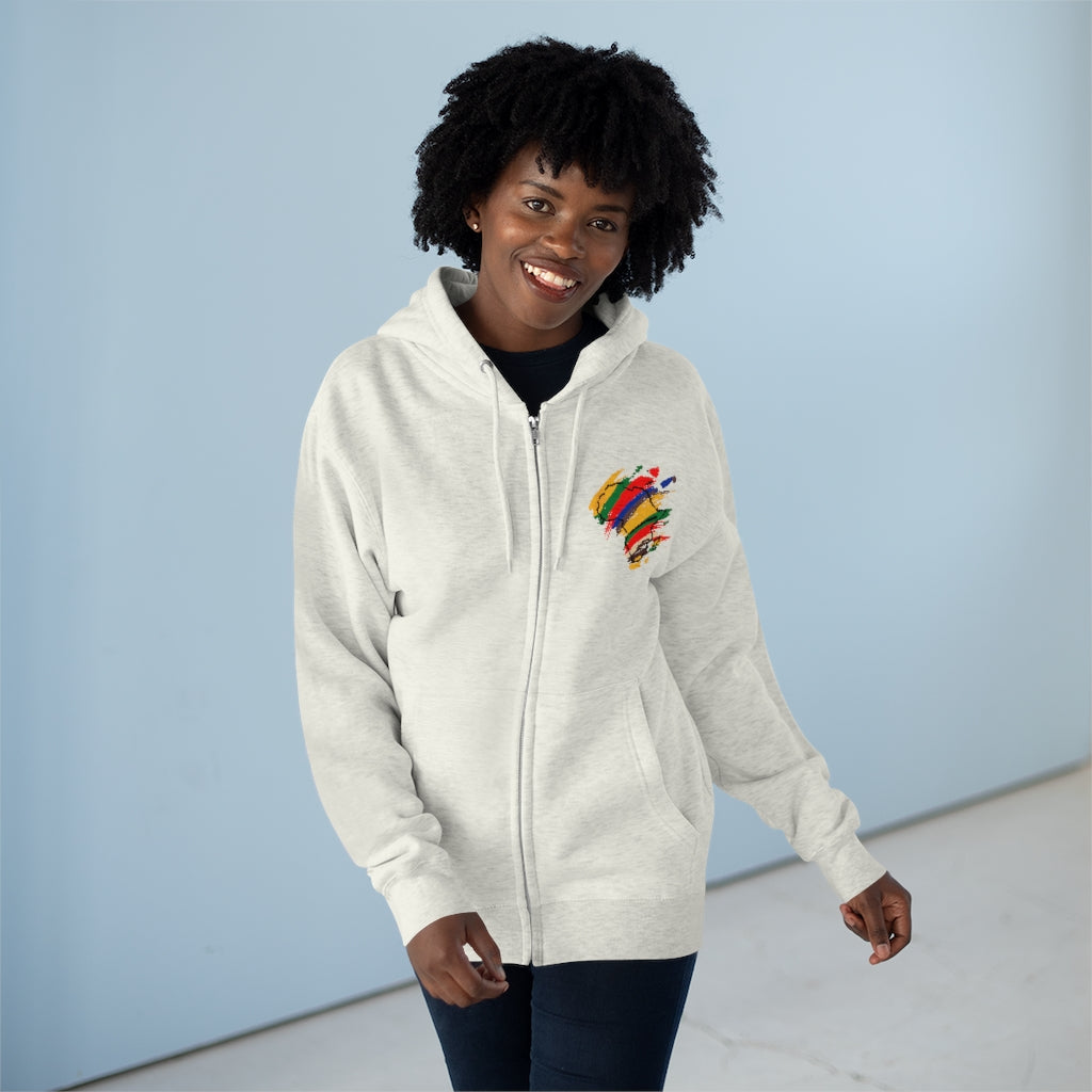 Tribal Color African Unisex Premium Full Zip Hoodie