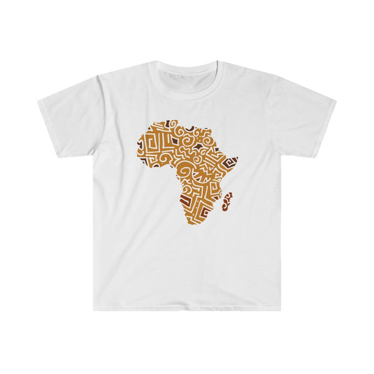 Tribal Pattern African Map Unisex Softstyle T-Shirt