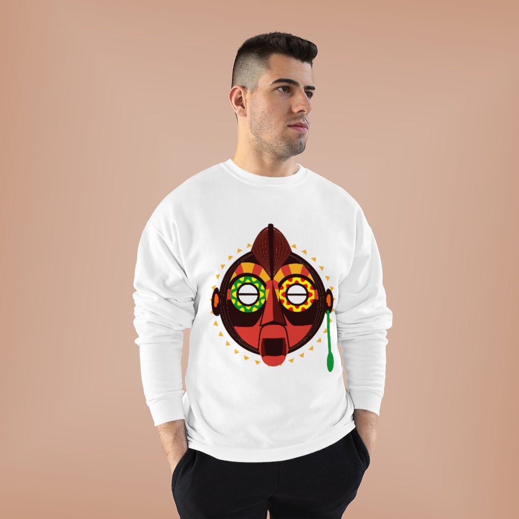 Tribal African Mask Unisex EcoSmart® Crewneck Sweatshirt