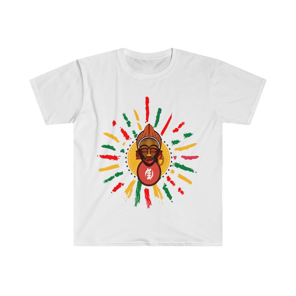 Sunny Tribal African Mask Unisex Softstyle T-Shirt
