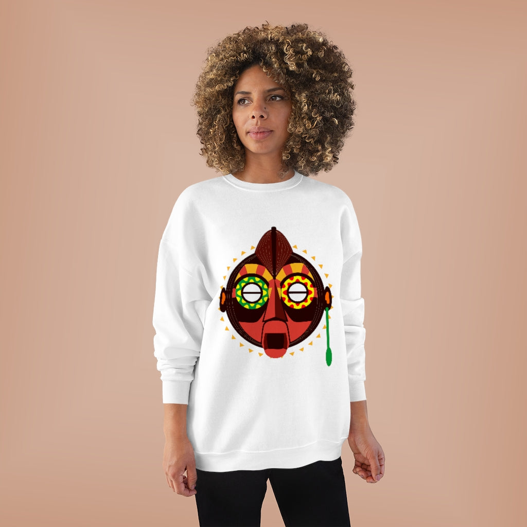 Tribal African Mask Unisex EcoSmart® Crewneck Sweatshirt