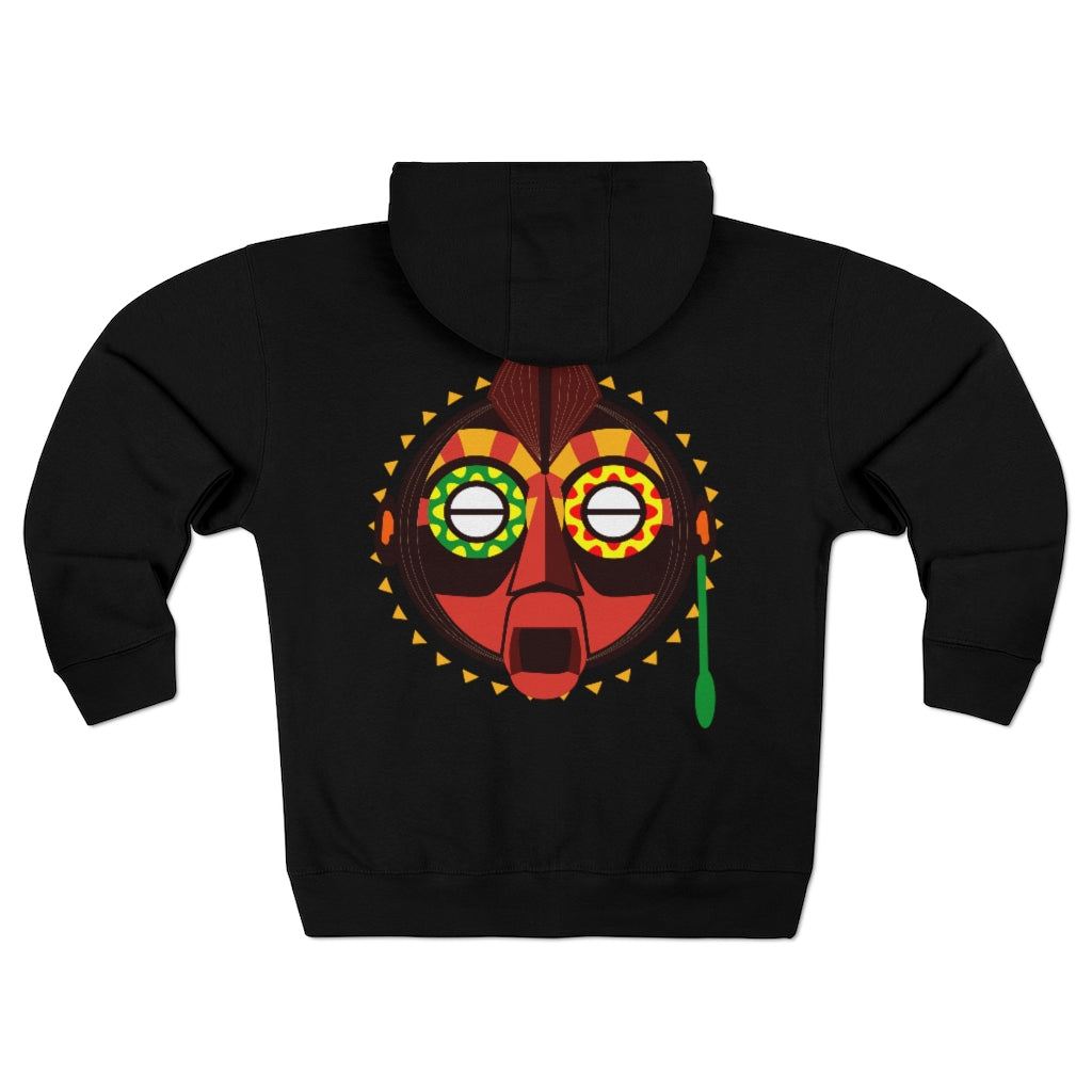 Tribal African Mask Unisex Premium Full Zip Hoodie